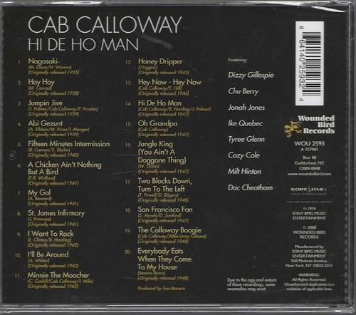 CAB CALLOWAY - Hi De Ho Man - New CD - Imagen 2 de 2