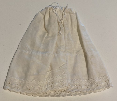 Antique small doll white Petticoat slip 2 - Picture 2 of 3