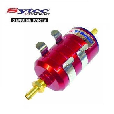 SYTEC BULLET KRAFTSTOFFFILTER (ROT) + 8mm AUFSTECKSCHLAUCH ARMATUREN - VERGASER / EINSPRITZUNG 
