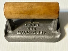 Vintage Masonry M Tool 280 Concrete Cement Cast Iron & Wood Edge Finishing Tool