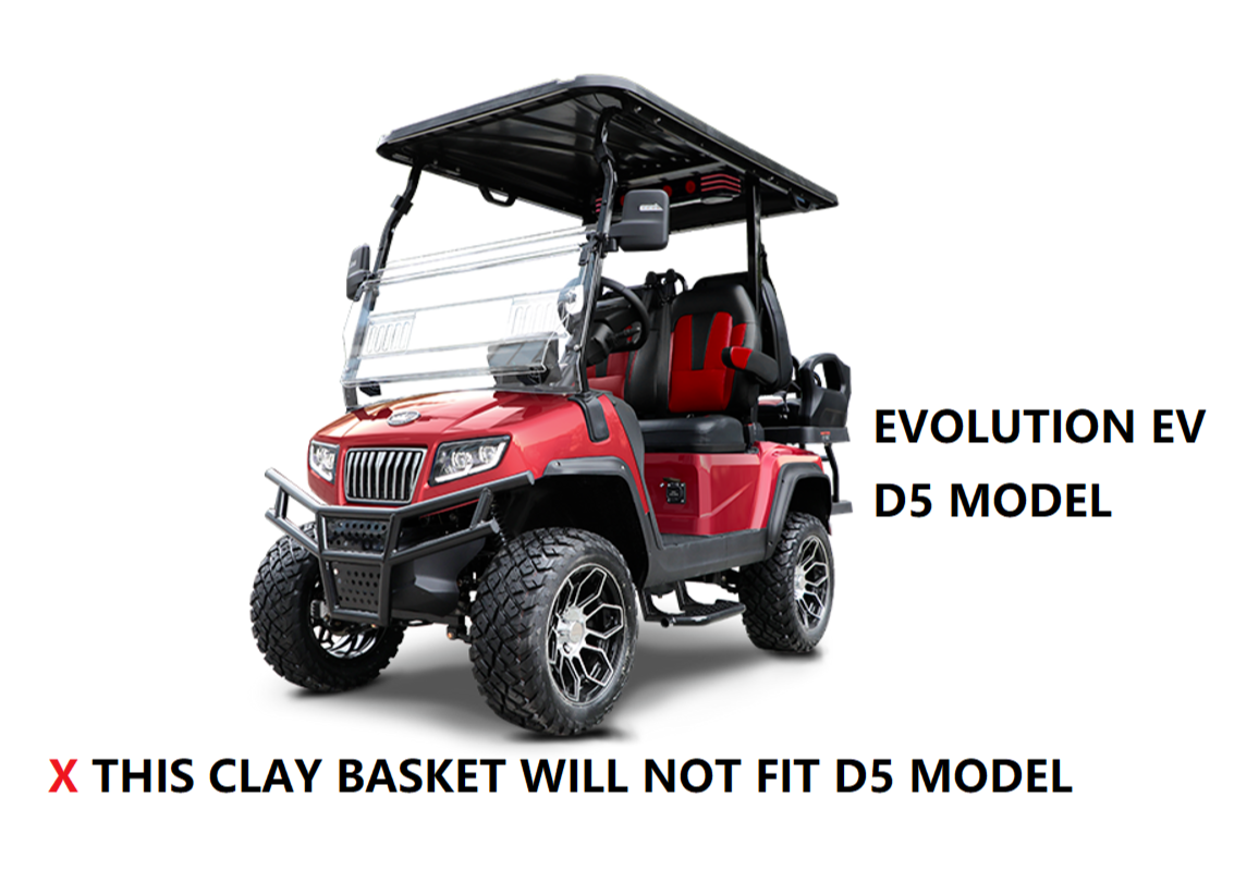 FRONT CLAY BASKET FOR EVOLUTION GOLF CART CLASSIC/FORESTER/CARRIER