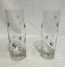 COURVOISIER COGNAC Highball Cocktail Glass Etched 6" Set of 2