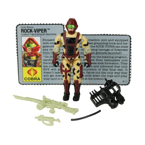 Vintage GI Joe ARAH 1990 Rock-Viper 100% komplett mit Karteikarte
