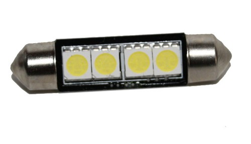 1x 6V LED 4xSMD Soffitte 42mm Weiß AC DC 6V Volt C10W Oldtimer Moped Simson KR51 - Bild 1 von 2