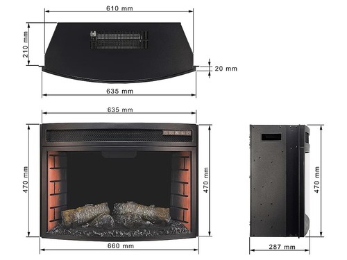 ArtiFlame elektrischer Kamin LED Flammeneffekt 1,6/1,8 kW bis 30 m + Pilot - Bild 12 von 17