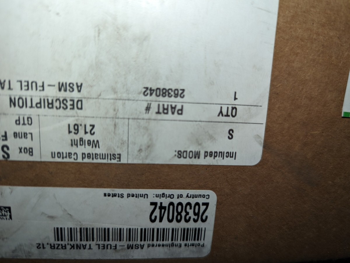 2021-2023 Polaris RZR Turbo R Pro XP Gas Fuel Tank OEM 2638042 for