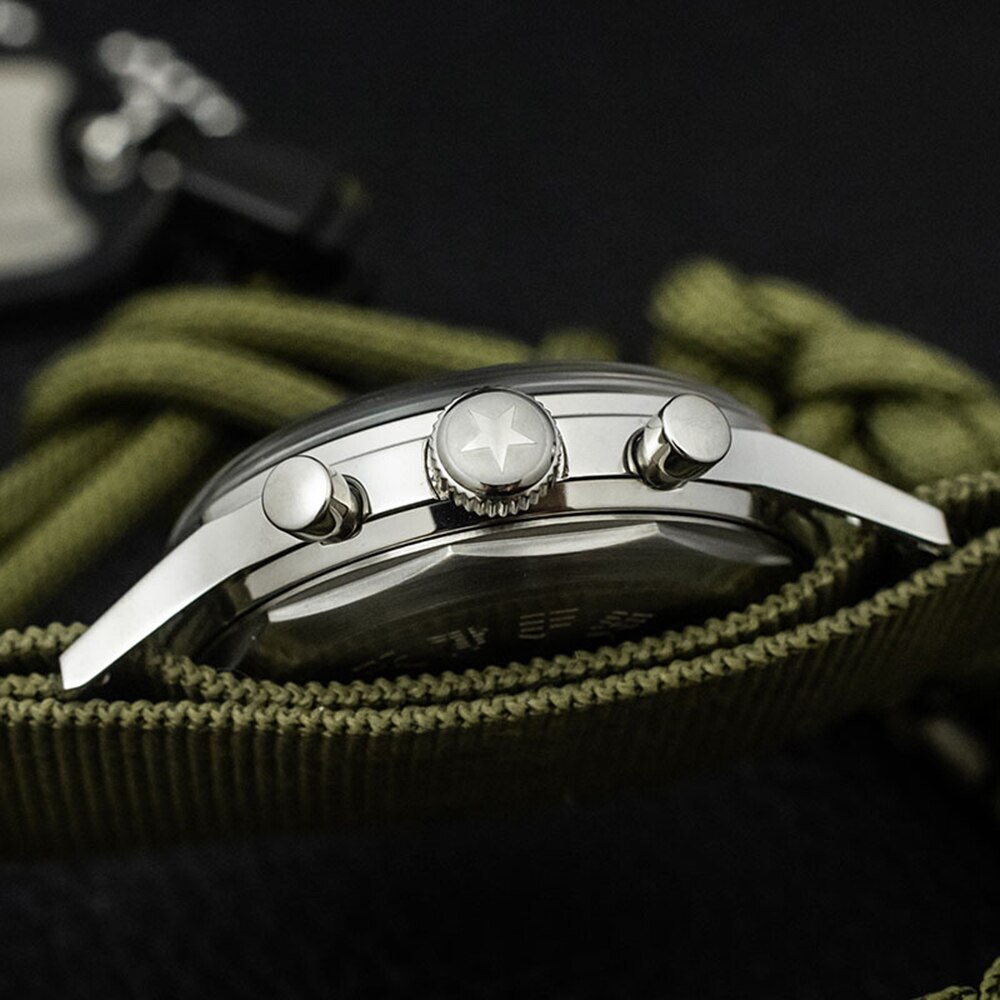 Seagull 1963 ST1901 Venus 38mm Cronografo Zaffiro, Display - Foto 12