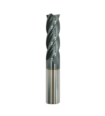 58 Carbide Square End Mill, HRC 45 Deg Single End 4 Flute AlTiN ating Mill Bi...