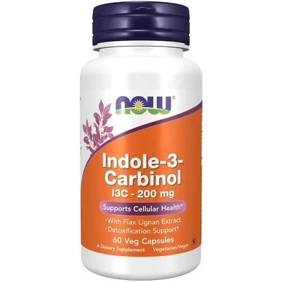 NOW Foods Indole-3-Carbinol (I3C) 200 mg 60 Veg Capsules, Cellular Support