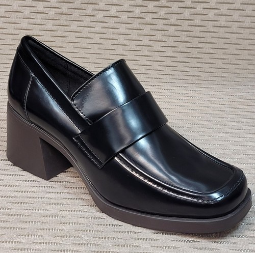 M&S Echtleder Halbschuhe mit Blockabsatz ~ Größe 5,5 ~ schwarz (UVP 55 £) - Bild 7 von 7
