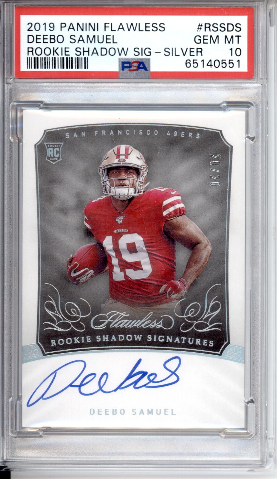 Deebo Samuel Panini Flawless Rookie Shadow Signatures #RSSDS Silver