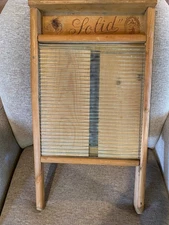 ANTIQUE WASHBOARD NORWEGIAN "SOLID" GLASS