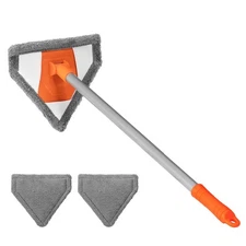 Windshield Interior Cleaner Tool - Auto Glass Wash Brush with 2 Washable and ...