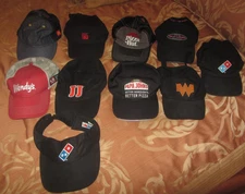Lot-10 Fast Food Employee Hats/Caps Wendys, McD's, JJ's, Chik Fila, Pizza Hut