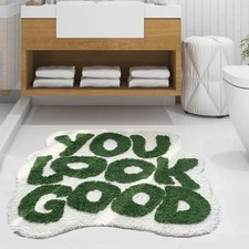 Bathoom Rugs Green Bath Mat You Look Good Rug for Bathroom Floor Non Slip Was...