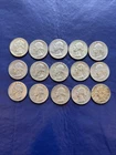 Lot of 15 1963 P & D Washington 90% Silver Quarters
