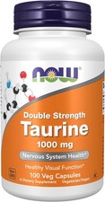 NOW Supplements, Taurine 1,000 mg, Double Strength, 100 Count Pack of 1 