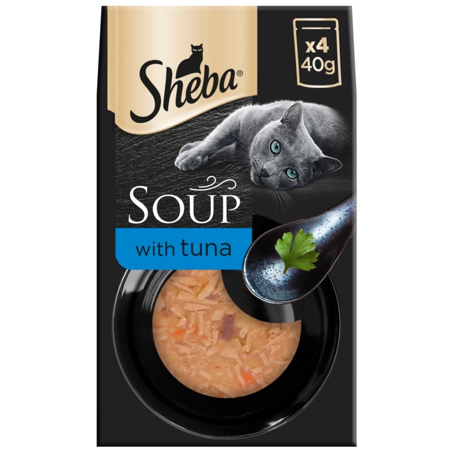 120 x 40g Sheba Classics Soup Adult Wet Cat Food Pouches Tuna Fillets