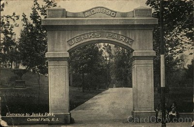 Central Falls, Rhode Island RI Entrance Jenks Park 1908 Pawtucket Vintage