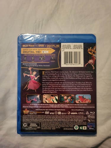 The Adventures of Ichabod and Mr. Toad Special Edition (Blu-ray + DVD, 1949) New - Imagen 2 de 3