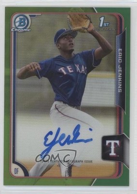 2015 Bowman Draft Chrome Pick Green Refractor 73/99 Eric Jenkins Auto 03xg