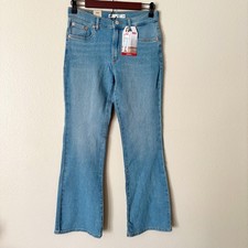 Levis Jeans Girls 16 Blue Light Wash 726 Flare High Rise Adjustable Stretch Slim