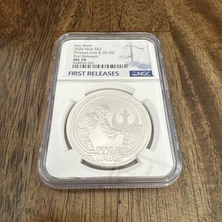 Niue 2025 Star Wars 1 oz Silver Princess Leia & R2 D2 $2 NGC MS 70 FR