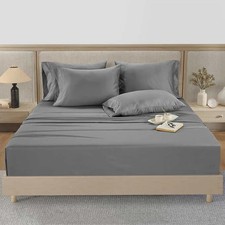 Kirkland Signature 680 Thread Count 6 Piece Sheet Set - Full Alloy Grey NIP