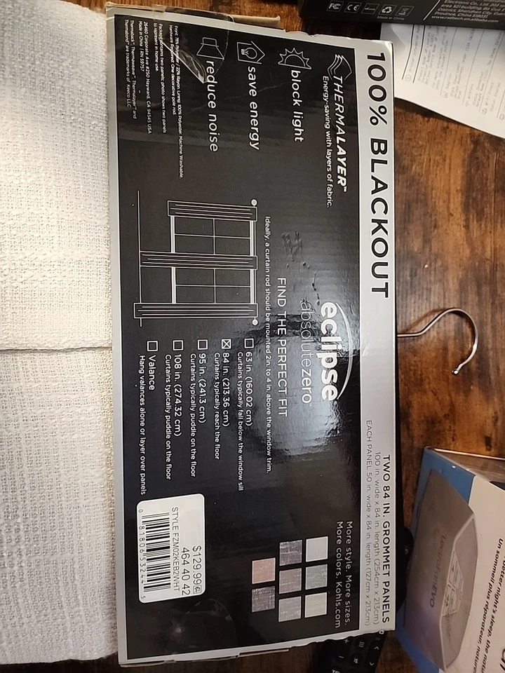 Eclipse Absolute Zero Blackout 100INX84INCH Curtain Panel - Image 4 of 4