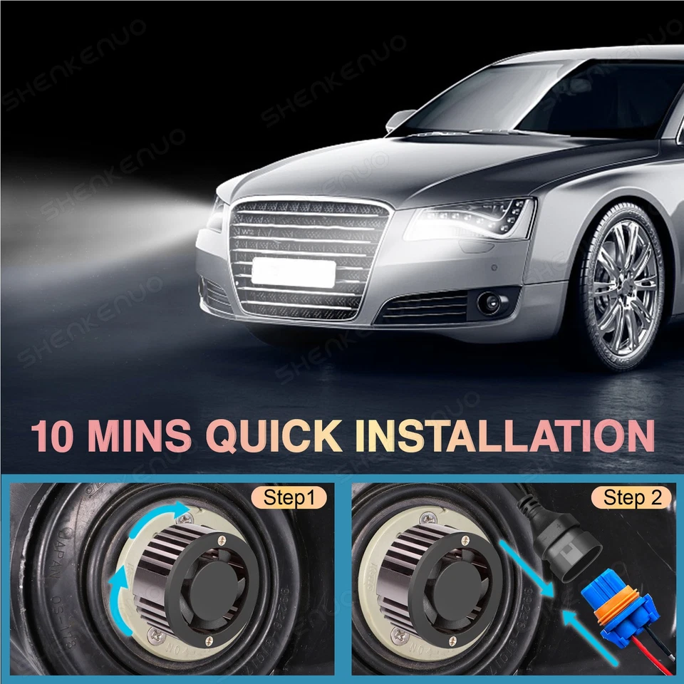 Kit de bombillas de haz bajo LED blancas 9006 HB4 6000K para Honda Civic 2006-2012 Foto 3 de 4