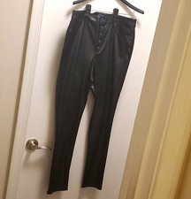 Scoop Women s Black Leather Jegging Pants Size 16 Button Fly Pockets