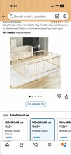 Wooden Baby Playpen 140x200cm Large Play Yard Toddler Fence Natural Wood