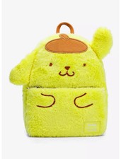 Loungefly Sanrio Pompompurin Fuzzy Plush Mini Backpack  BRAND NEW 