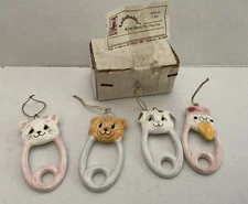 Schmid Vintage Diaper Pin Ornament/magnets, Lot Of 4, 1989