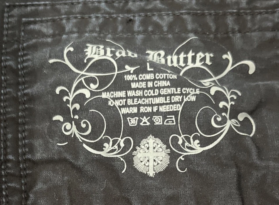Camisa Brad Butter Bedazzled Hombre Grande Gris Oscuro Algodón  Foto 3 de 4