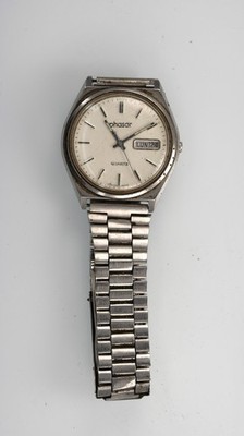 Phasar Uhr Herren Silber Edelstahl St Wr Batt Tag Datum Weiß Quarz