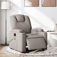 Massagesessel Elektrisch Taupe Stoff Relaxsessel Shiatsu Liegesessel
