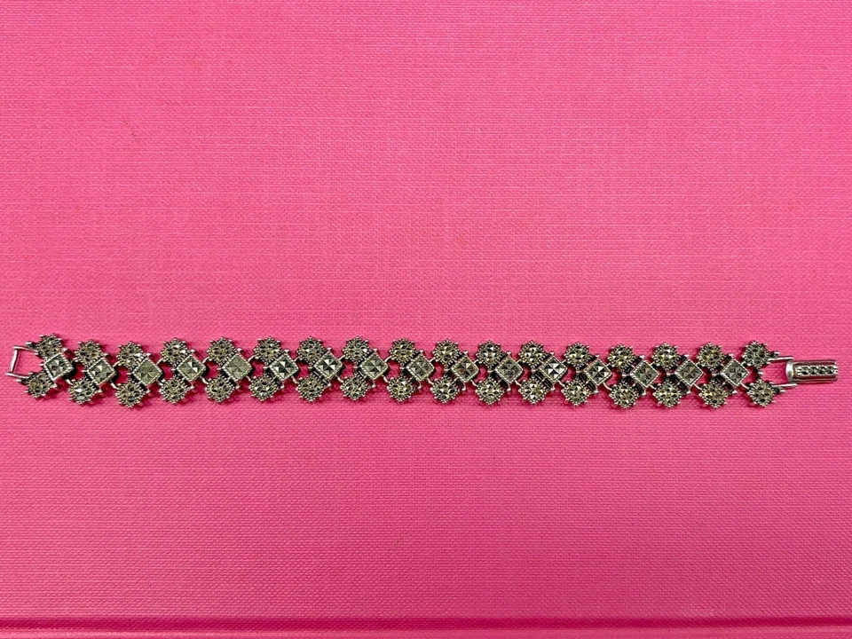 Pulsera de plata de ley 925 con marcasita, Judith Jack, vintage Foto 4 de 4