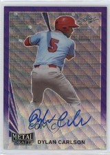 2020 Leaf Metal Draft 1990 Purple Wave 4/15 Dylan Carlson #LA-DC1 Auto o7m