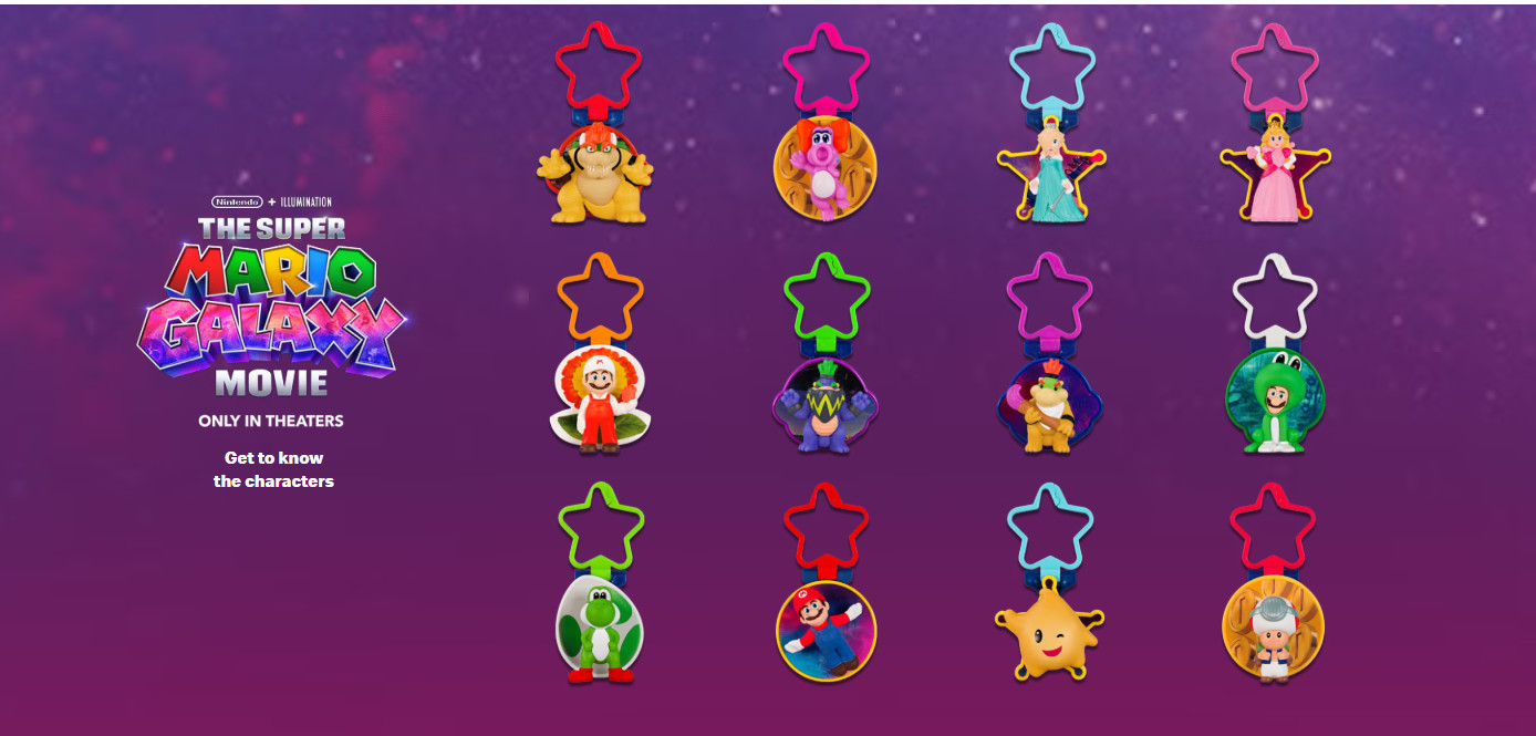2026 McDONALD'S Super Mario Galaxy HAPPY MEAL TOYS Or Set