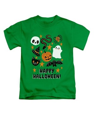 Happy Halloween Montage Kinder T-Shirt Fun Kinder Halloween Motto Top