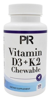 Vitamin D3 + K2 MK-7 Chewable   Advanced Bone, Heart, Calcium absorption 120 USA