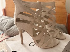 Women s Beige Strappy Open Toe Stiletto Heels...