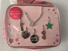 Add A Charm Multicolor Kids Charm Bracelet Set, Metal Plastic, Rock Star, Hearts