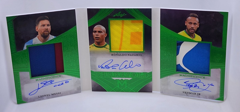 2026 Leaf Magnificence LIONEL MESSI, NAZARIO, NEYMAR Jr, PATCH AUTO  3/3
