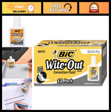 Quick Dry Correction Fluid - 12 Pack, Fast Drying, Smooth Application, White Out