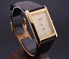 Vintage Seiko Slim Quartz Gentlemen's Wrist Watch - FREE SHIPPING