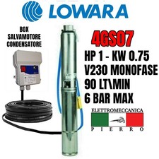 POMPA SOMMERSA POZZI LOWARA 4GS07M 4GS7M 4GS07 4GS7 HP1 90LT/MIN 6BAR V230 V400