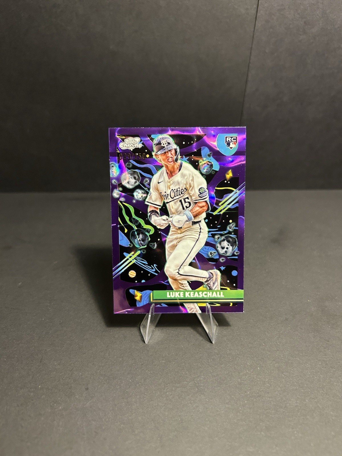 2025 Topps Chrome Cosmic Luke Keaschall Purple Nebula Refractor /150 #153
