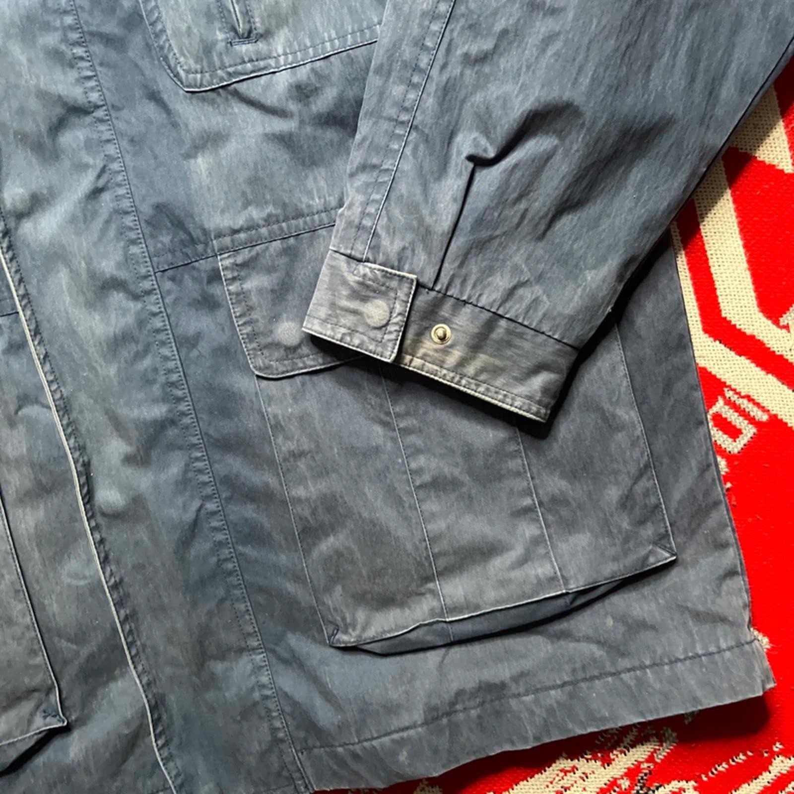 Vintage Daniel Hechter Blue Men’s Wax Style Utility Jacket | L image 3